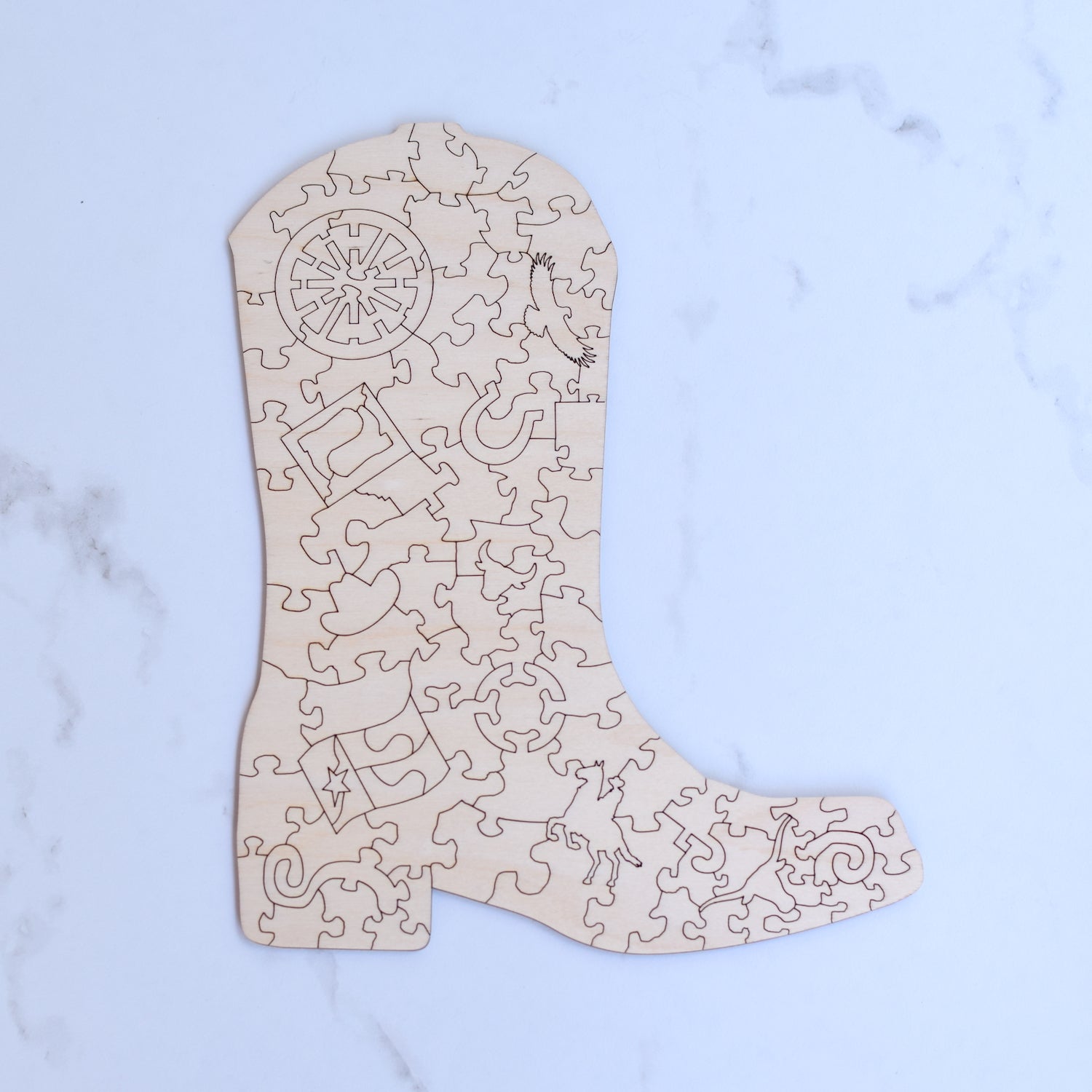 Custom Boot Wooden Puzzle - Grace and Wood Co.